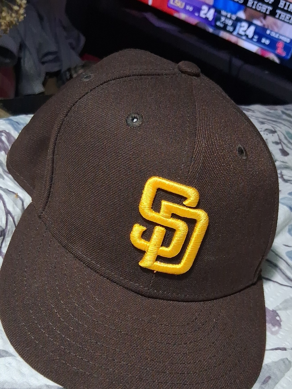 New Era Brown Baseball Cap with Gold SD Logo